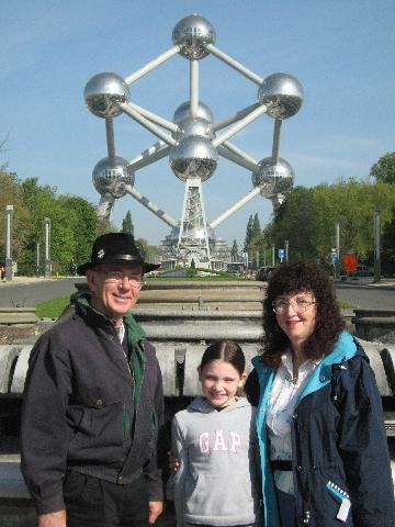 Glenn, Georgianne and Eva Schore 
at the Atomium in Brussels, Belgium 