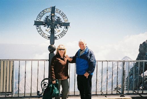 Jim and Linda Thoreson of Big Sky, Montana 
at the top of the Zugspitze